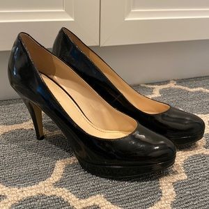 Enzo patent black heels 7.5